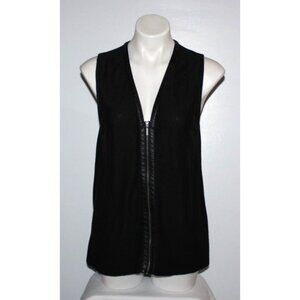 WHITE HOUSE BLACK MARKET Women's Black Zip Front Vest Size M